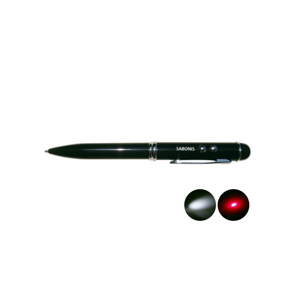 BOLIGRAFO C/LASER + LAMPARA.Precio unitario, incluye estuche.Color: Negro.