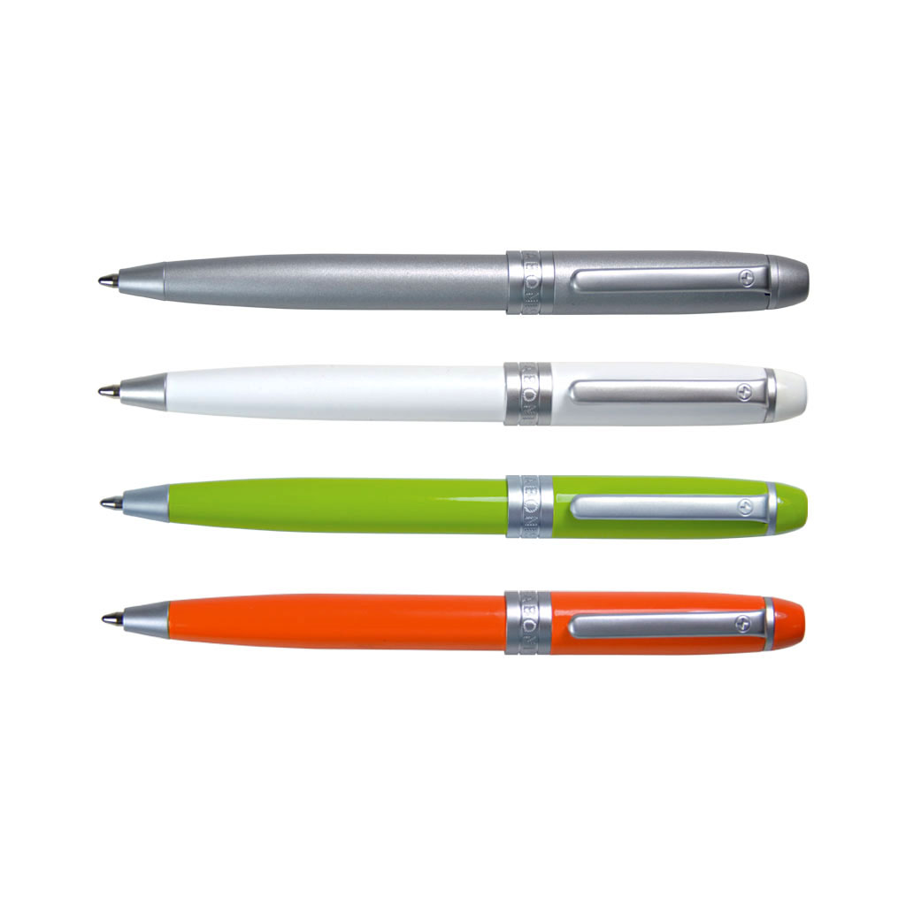 Bolígrafo mini SABONIS modelo FRESH.Su diseño es la combinación del buen hacer lujo y personalidad. Ideal para las grandes ocasiones y el momento exacto para ser utilizada. Calidad garantizada.Precio unitario, incluye estuche.Color: Plata, blanco, verde y anaranjada.Tinta: Negra.