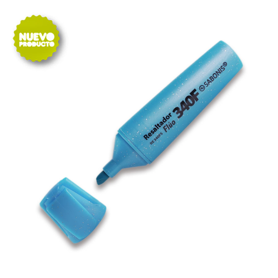 RESALTADOR FLUORESENTE CON GLITTER.BLISTER C/ 6 COLORES SURTIDOS.